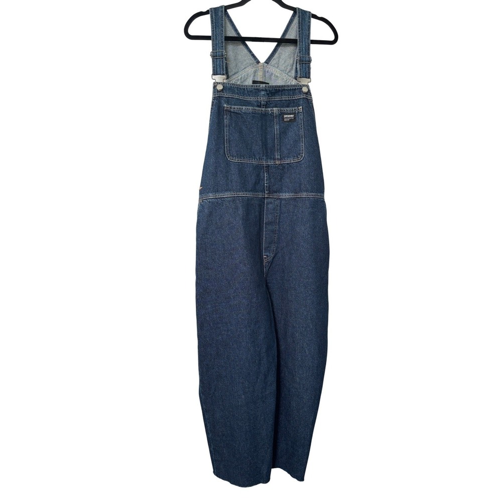 Dr Denim Lydia Dungarees XL Pebble Dark Retro K27 Wide Leg Denim Overalls